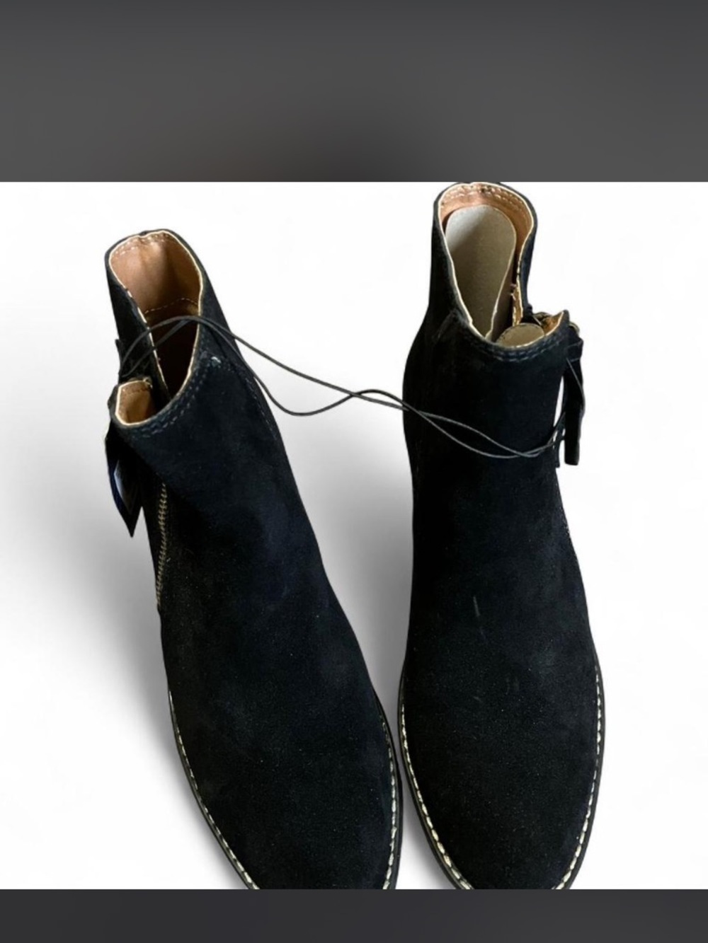 NWT White Mountain Women’s Black Suede Ankle Boots Size 7.5 with Zipper Detail - Picture 3 of 8
